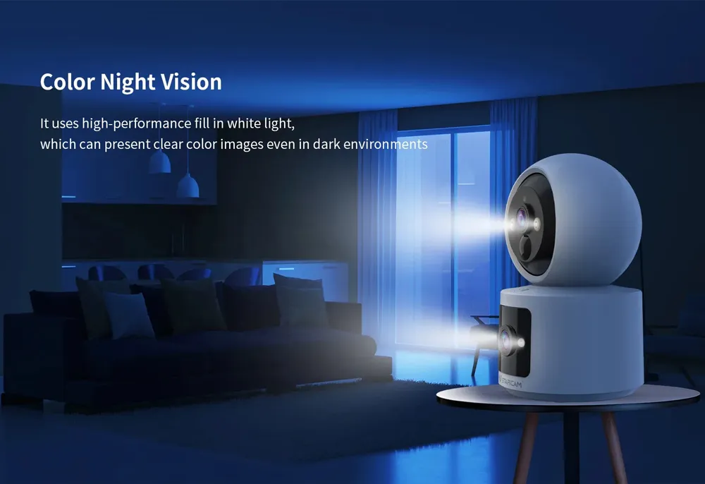 VSTARCAM smart κάμερα CB90DR, 2MP, dual lens, WiFi, PTZ, SD, 5200mAh backup battery