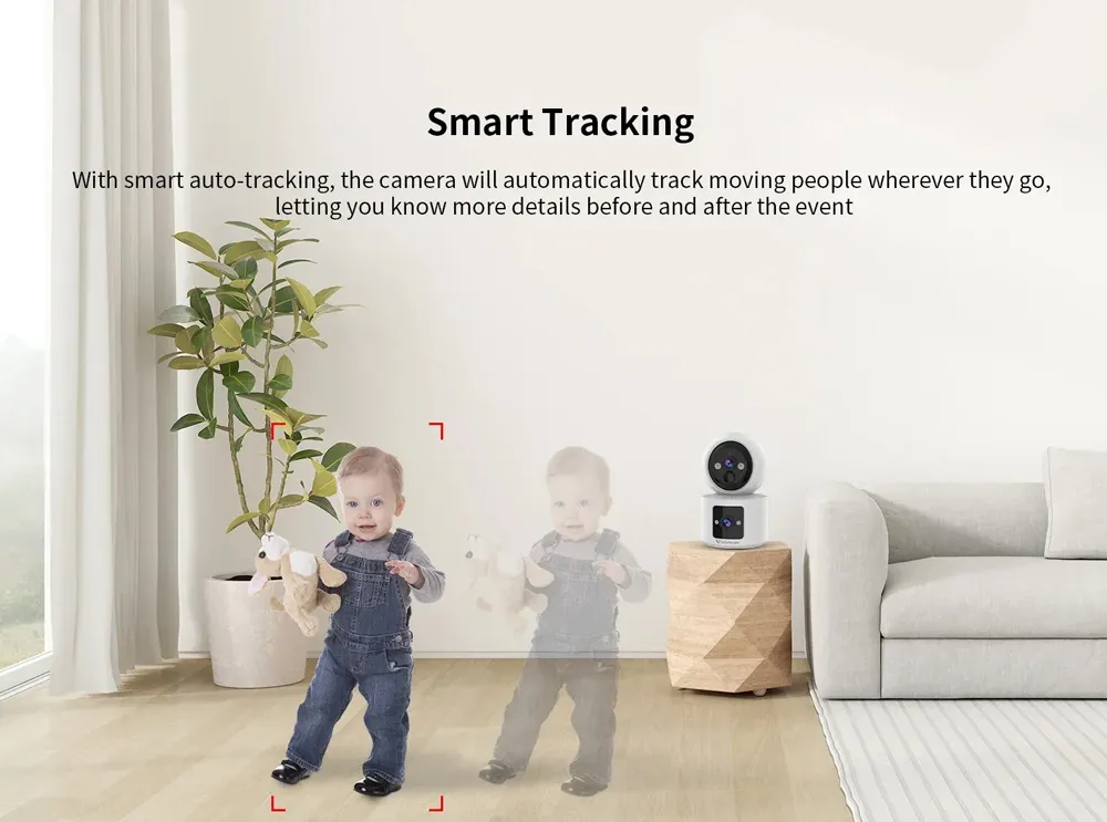 VSTARCAM smart κάμερα CB90DR, 2MP, dual lens, WiFi, PTZ, SD, 5200mAh backup battery