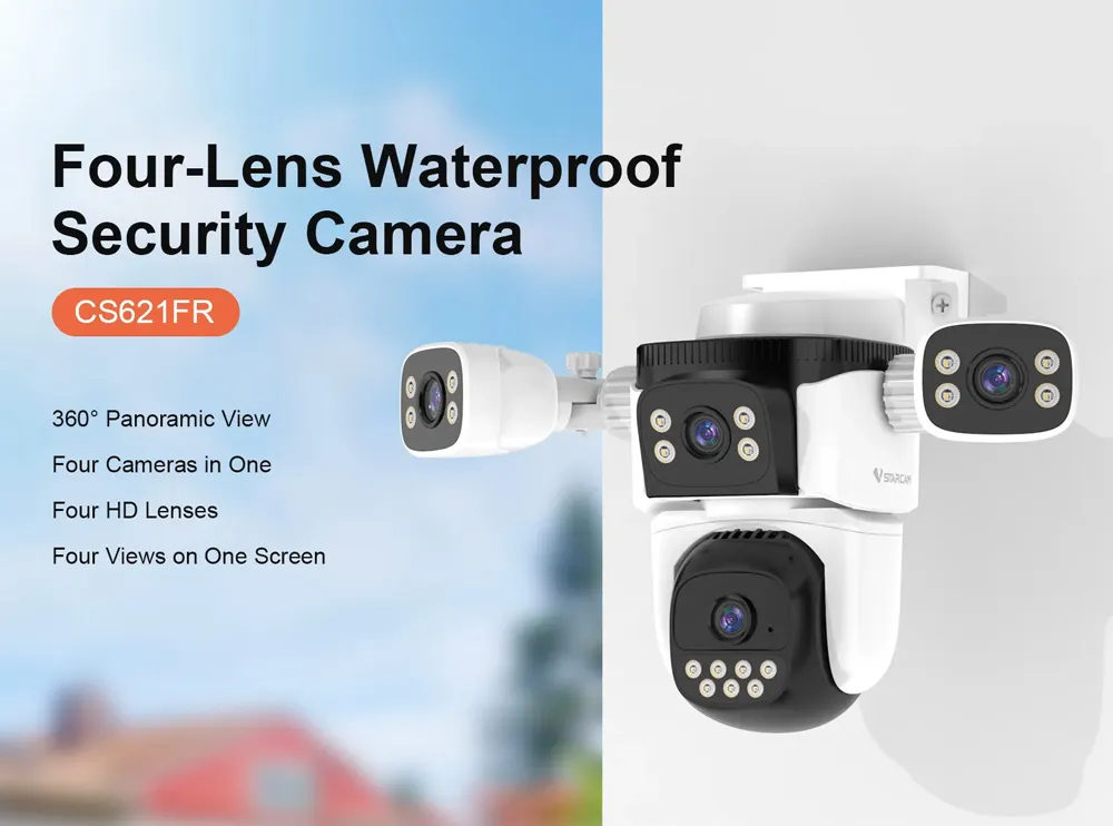 VSTARCAM smart κάμερα CS621FR, four-lens, 2MP, WiFi, SD, PTZ, IP66
