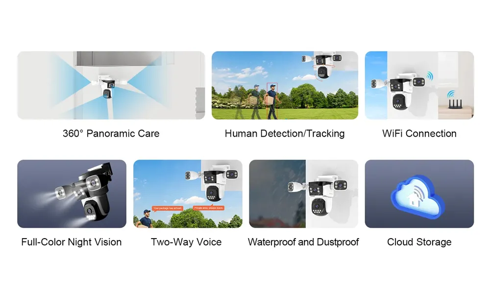 VSTARCAM smart κάμερα CS621FR, four-lens, 2MP, WiFi, SD, PTZ, IP66