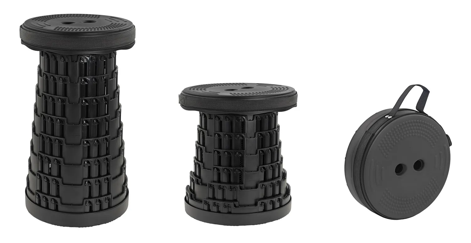 HOME USE πτυσσόμενο καρεκλάκι HUH-0262 με μαξιλάρι, αντοχή έως 250kg, 25.5x45.5cm, μαύρο