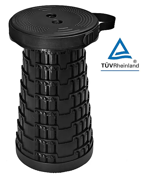 HOME USE πτυσσόμενο καρεκλάκι HUH-0262 με μαξιλάρι, αντοχή έως 250kg, 25.5x45.5cm, μαύρο