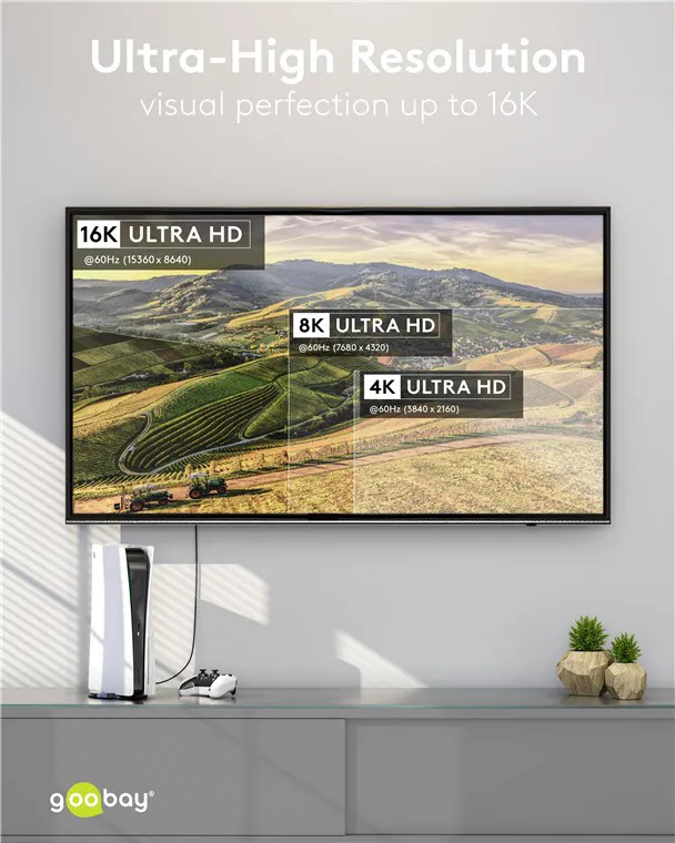 GOOBAY καλώδιο USB-C 74776, USB4, 240W, 80Gbps, 16K/60Hz, 1.5m, μαύρο