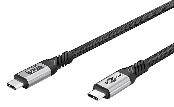GOOBAY καλώδιο USB-C 74776, USB4, 240W, 80Gbps, 16K/60Hz, 1.5m, μαύρο