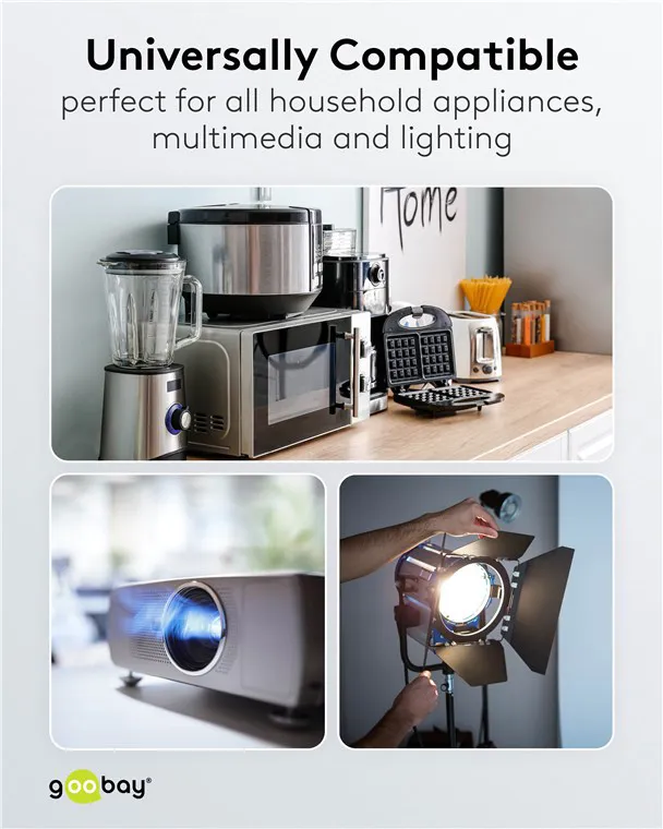 GOOBAY μπαλαντέζα προέκταση ρεύματος 93095, schuko, 3x 1.5mm², 10m, μαύρη