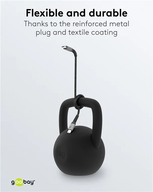 GOOBAY καλώδιο USB-C 79559, 60W, 480Mbps, 0.15m, μαύρο