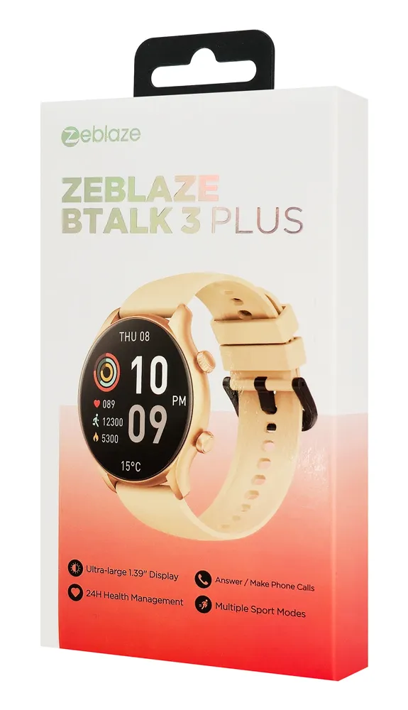 ZEBLAZE smartwatch Btalk 3 Plus, heart rate, 1.39" IPS, χρυσό