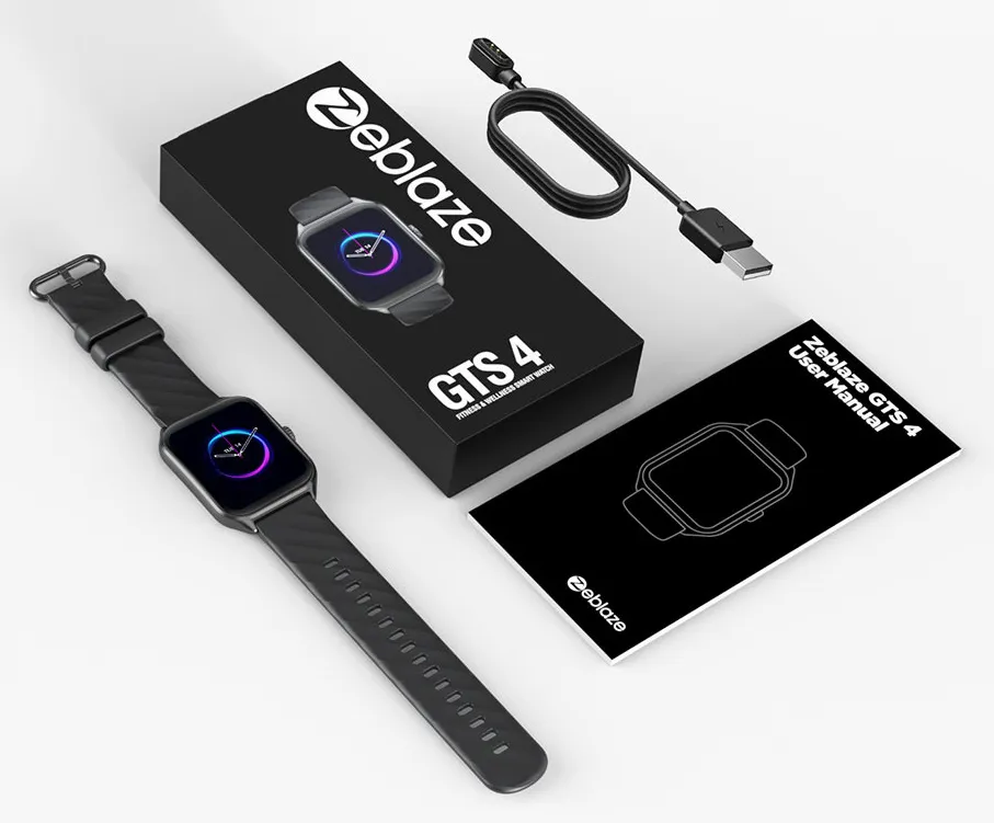ZEBLAZE smartwatch GTS 4, heart rate, 1.94" AMOLED, IP68, μαύρο