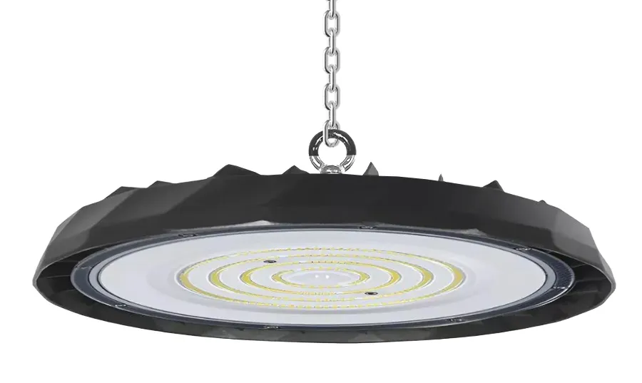 POWERTECH LED φωτιστικό καμπάνα PT-1557, 100W, 6500K, Φ30x4cm, IP65, μαύρο