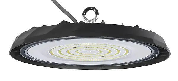 POWERTECH LED φωτιστικό καμπάνα PT-1557, 100W, 6500K, Φ30x4cm, IP65, μαύρο