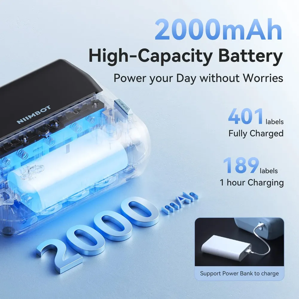 NIIMBOT smart θερμικός εκτυπωτής ετικετών B4, 203dpi, Bluetooth, μπλε