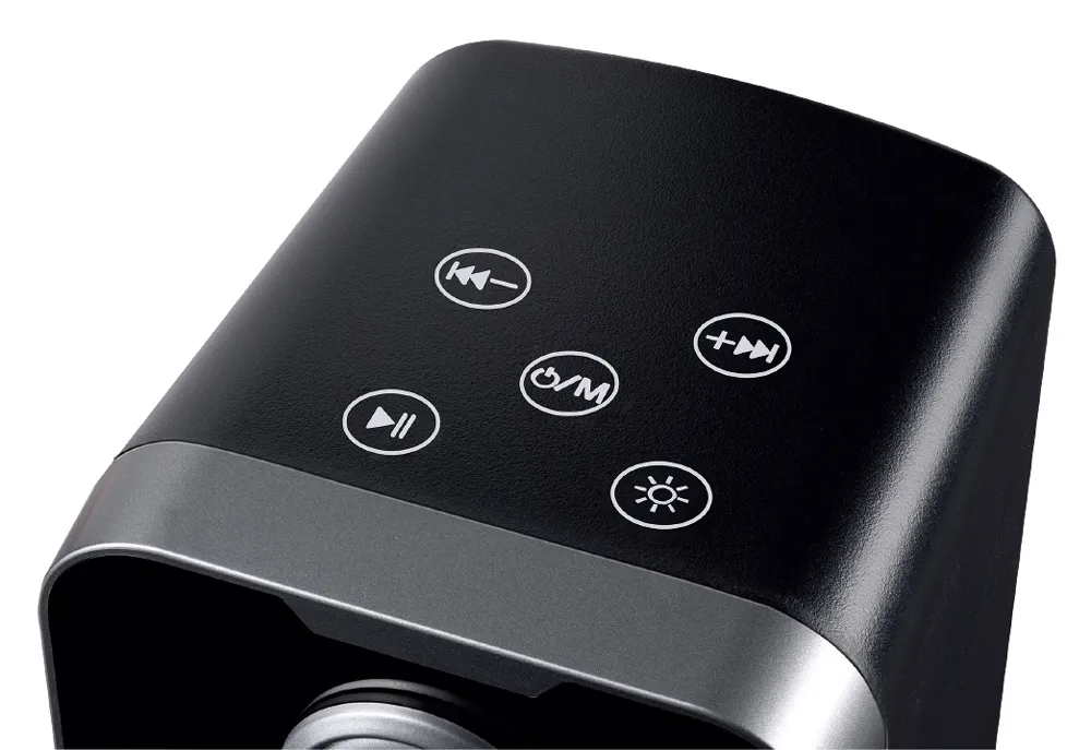 POWERTECH ηχεία PT-1575 με RGB φωτισμό, 2x 5W, Bluetooth & USB/USB-C, μαύρα