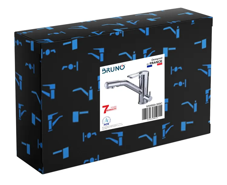 BRUNO μπαταρία πάγκου κουζίνας M54954-355C, τρίοδη, αναμεικτική, ασημί