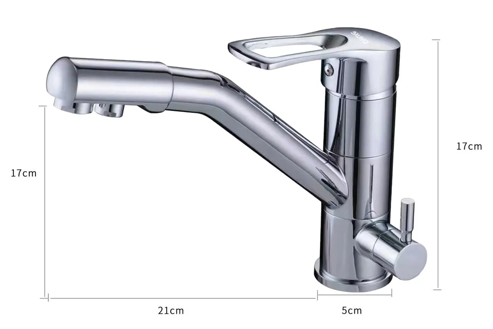 BRUNO μπαταρία πάγκου κουζίνας M54954-355C, τρίοδη, αναμεικτική, ασημί