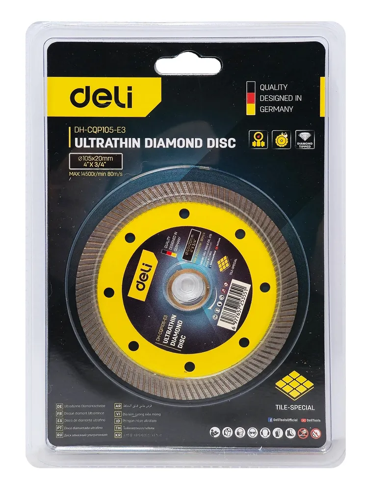 DELI δίσκος κοπής διαμαντέ DH-CQP105-E3, δομικών υλικών, ultrathin, 105mm, 14500rpm, wet & dry