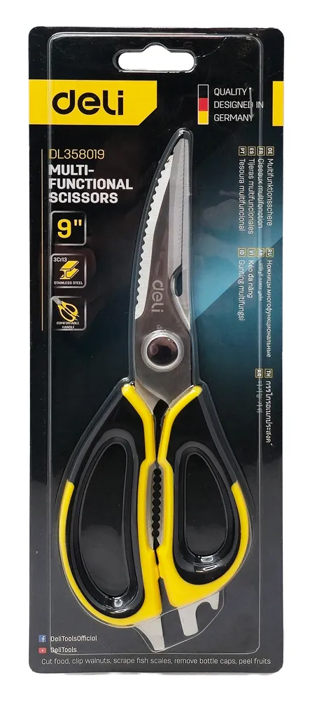 DELI ψαλίδι πολλαπλών χρήσεων DL358019, 225mm