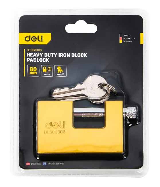 DELI λουκέτο τάκου με κλειδί DL508308, heavy duty, 80mm