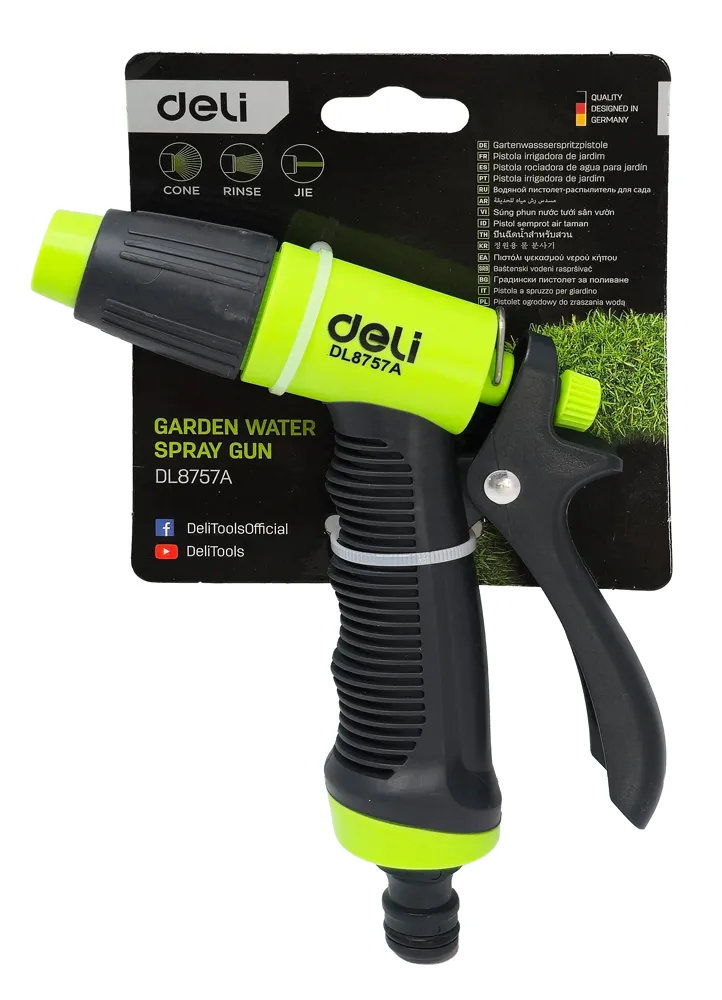 DELI πιστόλι νερού DL8757A με 3 λειτουργίες ψεκασμού, 3/4"