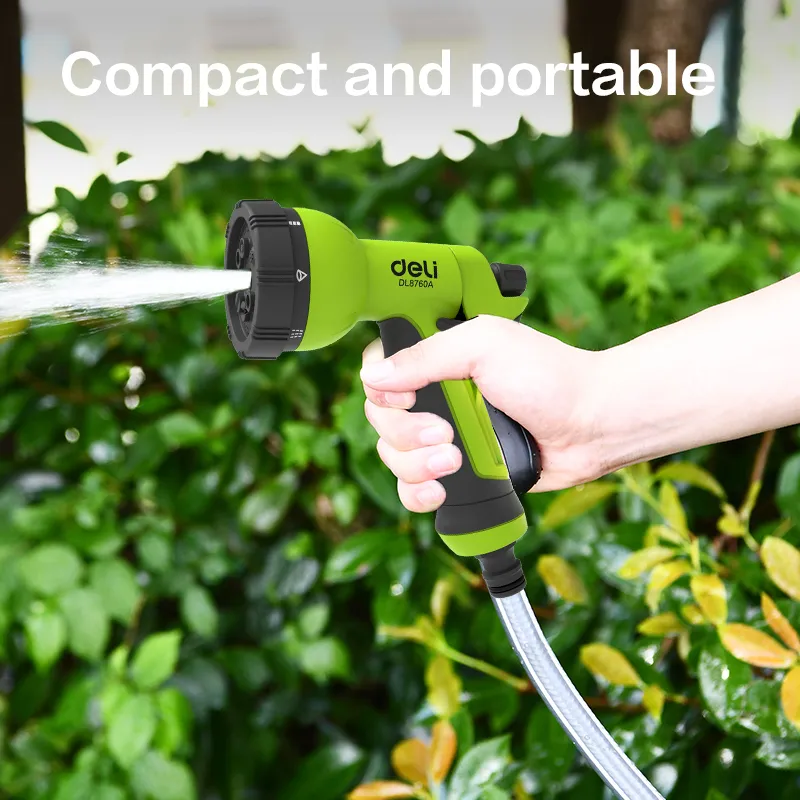 DELI πιστόλι νερού DL8760A με 8 λειτουργίες ψεκασμού, 3/4"