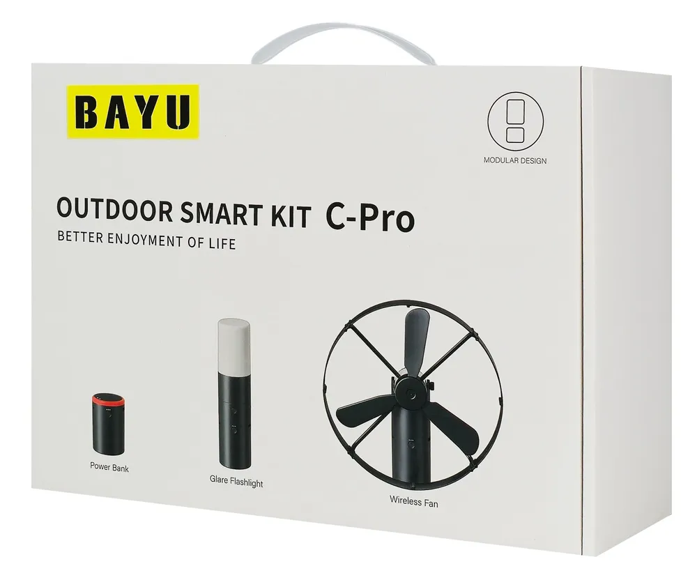 BAYU camping kit με powerbank/ανεμιστήρα/φωτιστικό/συσκευή για κουνούπια C-Pro
