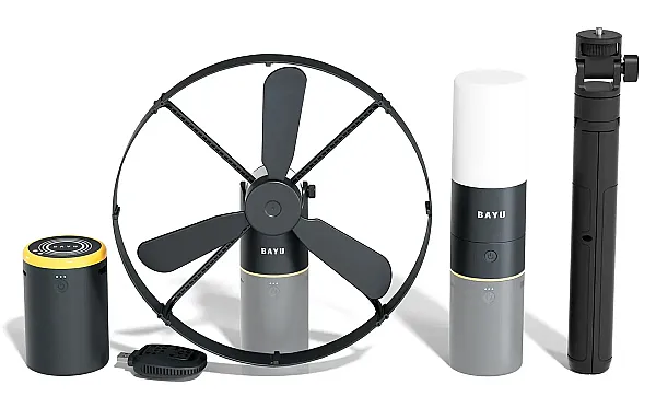 BAYU camping kit με powerbank/ανεμιστήρα/φωτιστικό/συσκευή για κουνούπια C-Pro