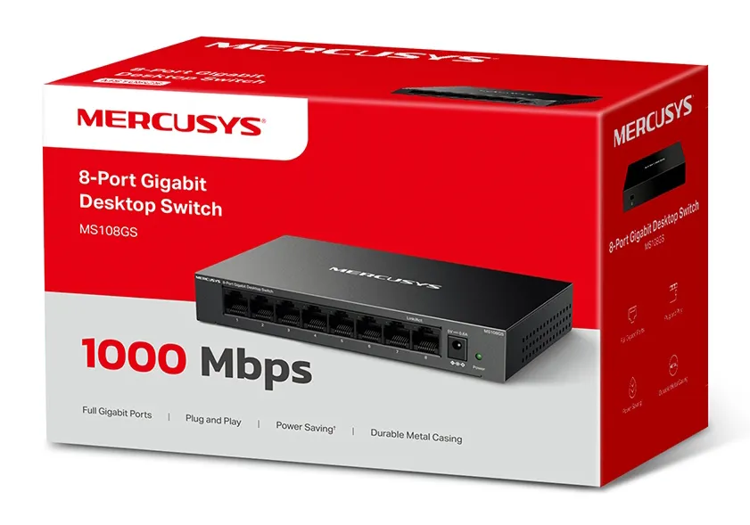 MERCUSYS desktop switch MS108GS, 8x Gigabit θύρες, V1.0