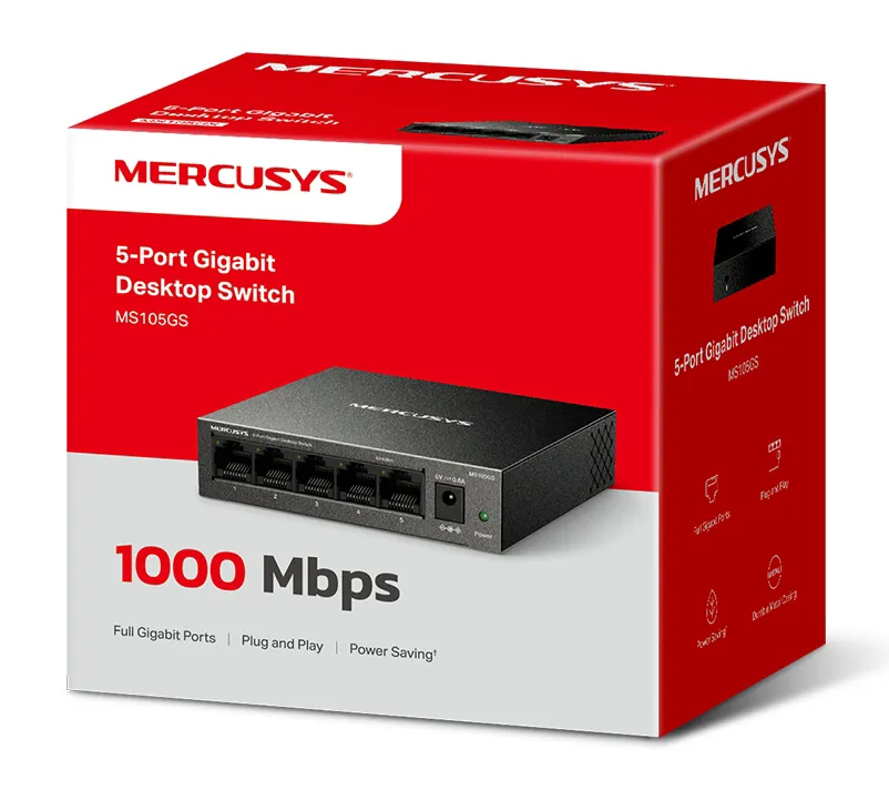MERCUSYS desktop switch MS105GS, 5x Gigabit θύρες, V2.0