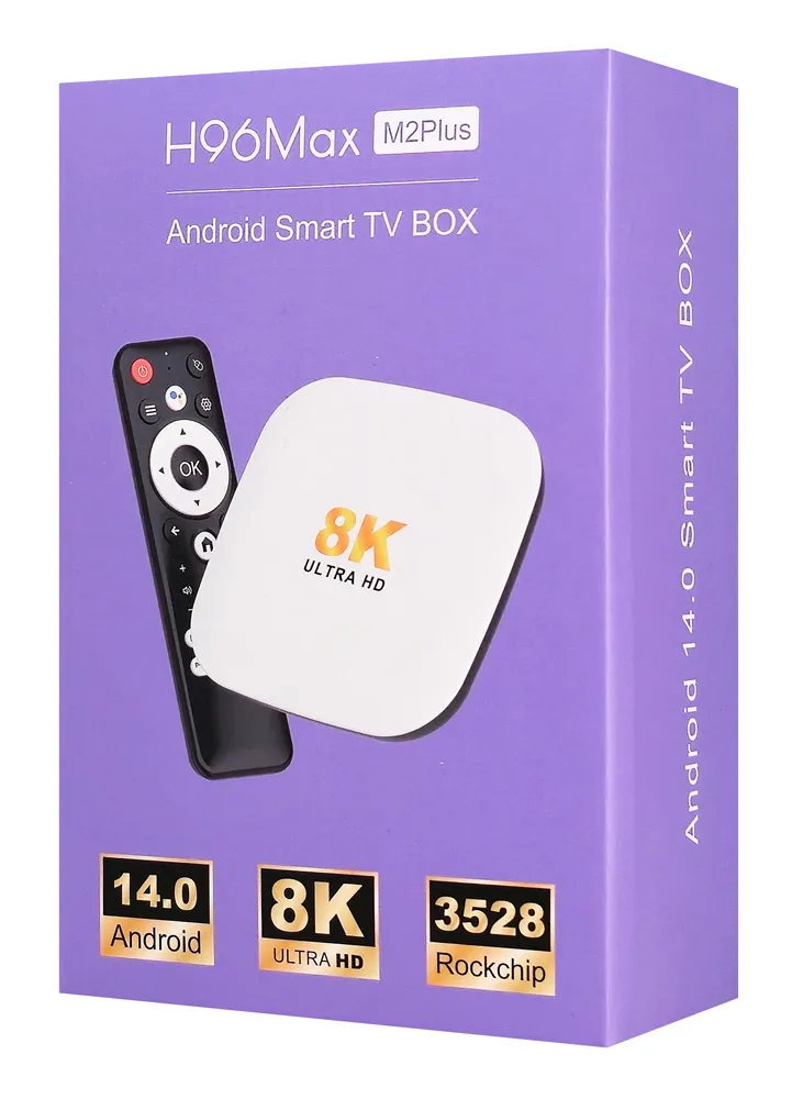 H96 MAX TV Box M2 Plus, 8K, 4/32GB, WiFi 6, Bluetooth, Android 14