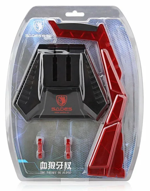 SADES επιτραπέζια βάση ακουστικών Wolfbone, κόκκινη