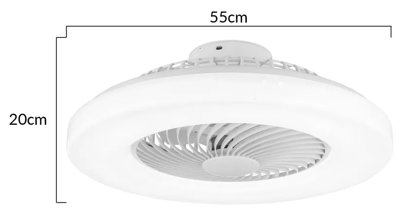 POWERTECH smart ανεμιστήρας οροφής HLL-0172 με LED φως, 36W, Φ55x20cm, λευκός