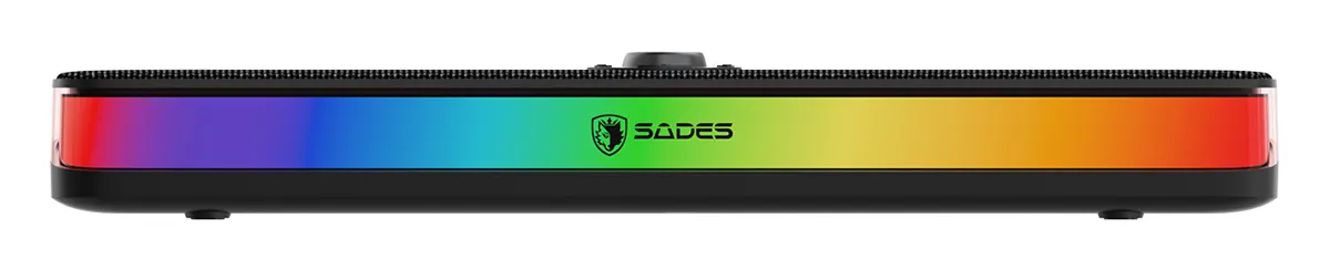 SADES soundbar Posevolt με RGB φωτισμό, 10W, Bluetooth & USB-C/USB, μαύρο