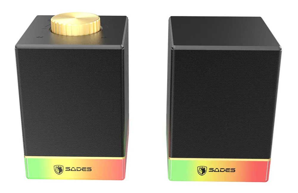 SADES gaming ηχεία Dionsyn με RGB φωτισμό, 2x 5W, Bluetooth & USB-C/USB, μαύρα
