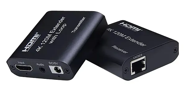 POWERTECH HDMI video extender CAB-H195 μέσω καλωδίου RJ45, 4K/30Hz, με loop, έως 120m