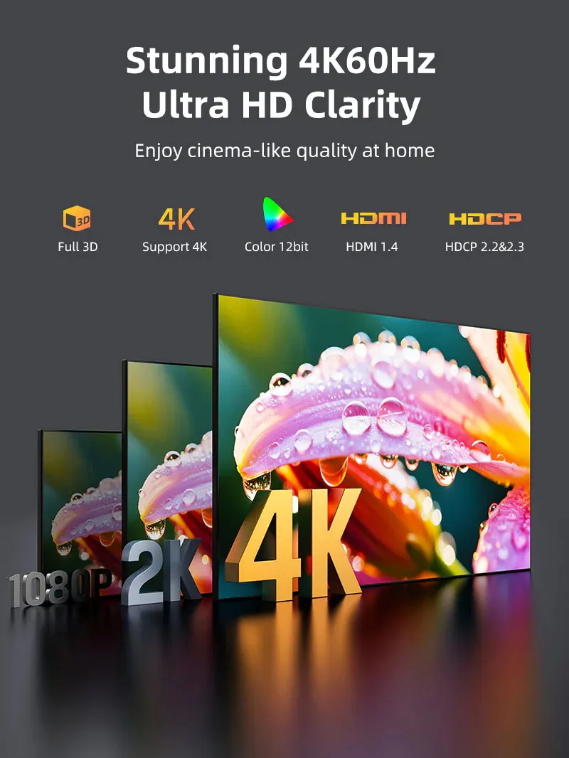 CABLETIME HDMI splitter CT-HSP4K2-AG, 1 σε 2, 4K/60Hz, uni-directional, γκρι