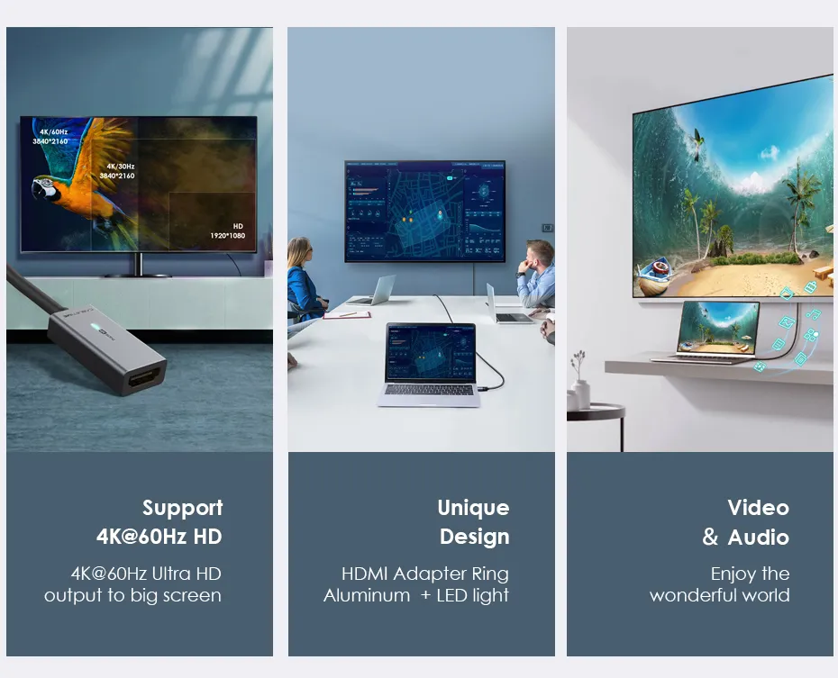 CABLETIME αντάπτορας DisplayPort σε HDMI CT-AV589-P02G4K60, 4K/60Hz, γκρι