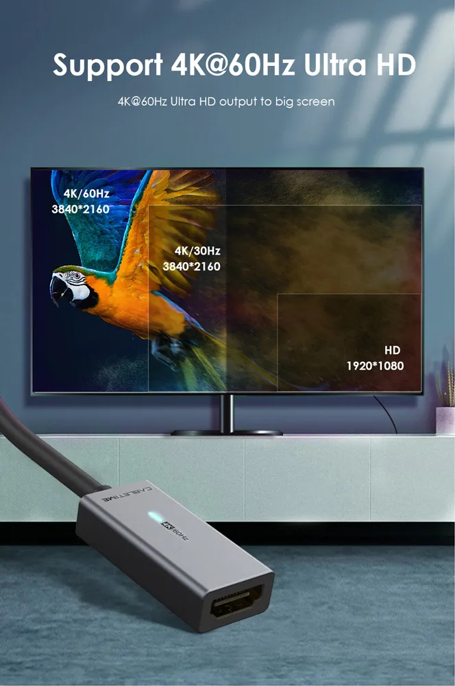 CABLETIME αντάπτορας DisplayPort σε HDMI CT-AV589-P02G4K60, 4K/60Hz, γκρι