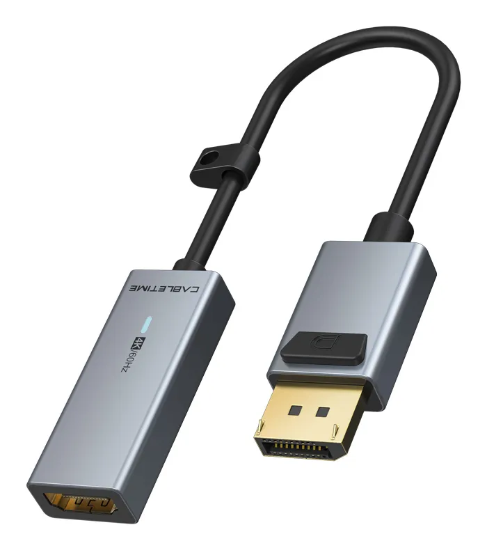 CABLETIME αντάπτορας DisplayPort σε HDMI CT-AV589-P02G4K60, 4K/60Hz, γκρι