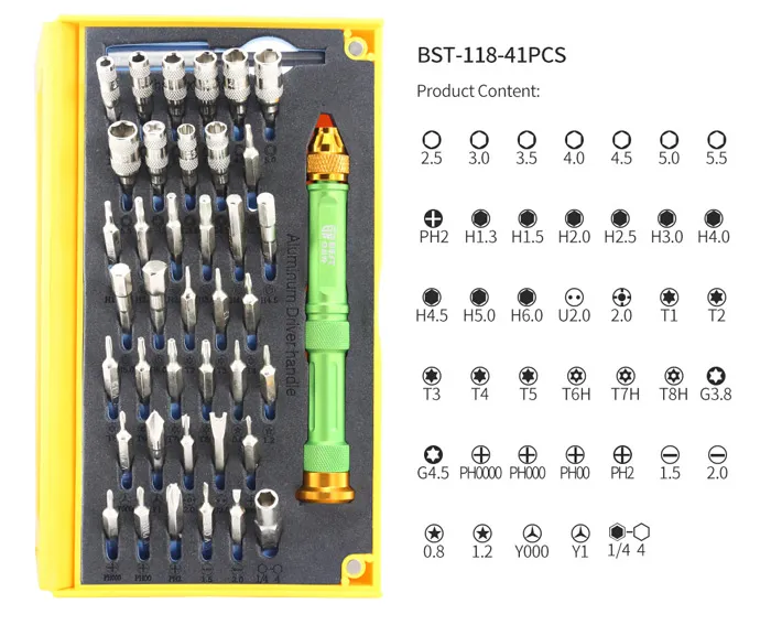 BEST σετ εργαλείων επισκευής κινητών BST-118 σε κασετίνα, 67τμχ