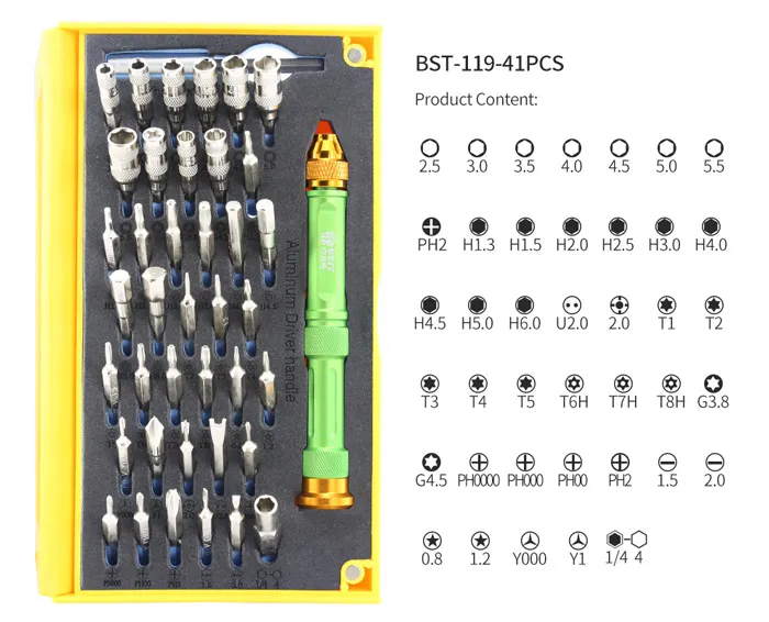 BEST σετ εργαλείων επισκευής κινητών BST-119 σε κασετίνα, 64τμχ