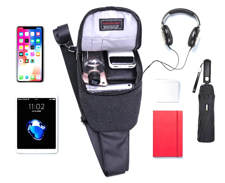 ARCTIC HUNTER τσάντα Crossbody XB0058, 5L, μαύρη