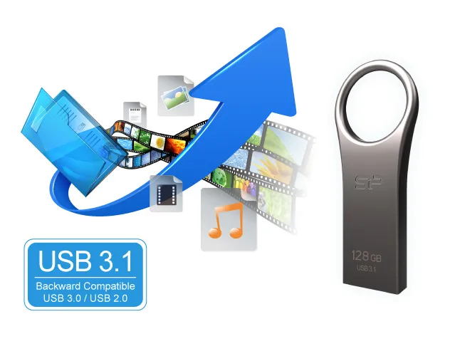 SILICON POWER USB Flash Drive Jewel 80, 32GB, USB 3.2, ασημί