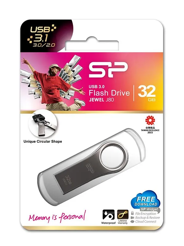 SILICON POWER USB Flash Drive Jewel 80, 32GB, USB 3.2, ασημί