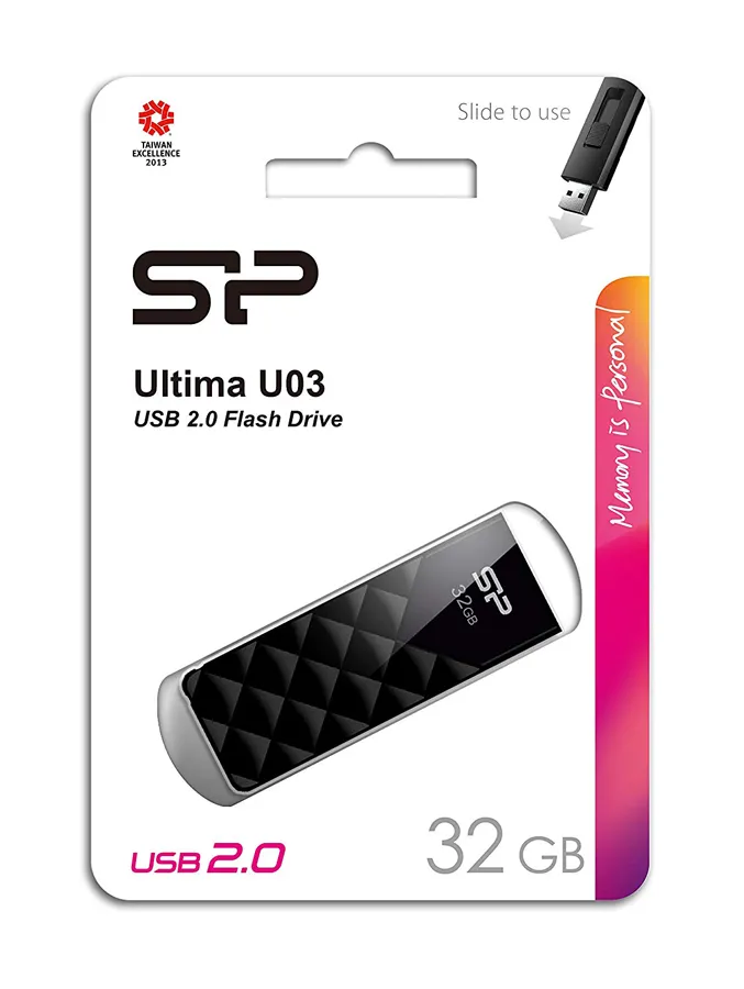 SILICON POWER USB Flash Ultima U03, 32GB, USB 2.0, μαύρο