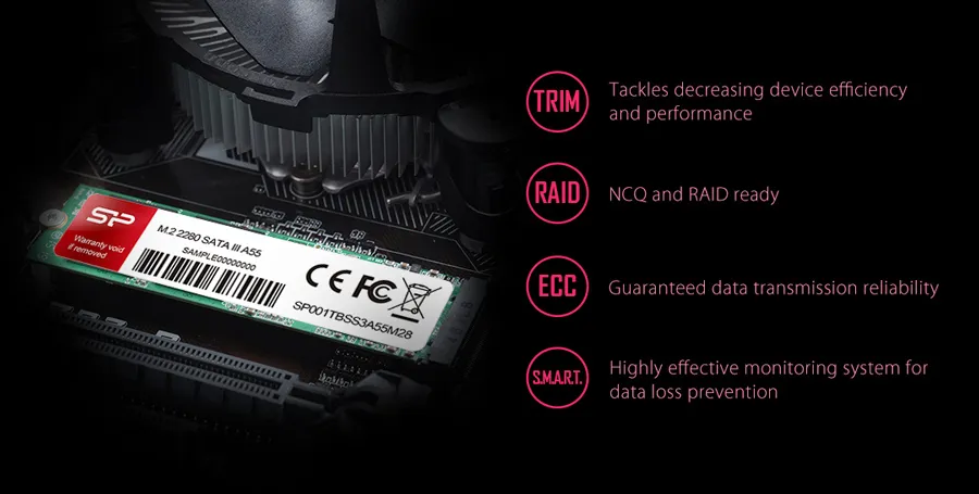 SILICON POWER SSD A55, 1TB, M.2 2280, SATA III, 560-530MB/s