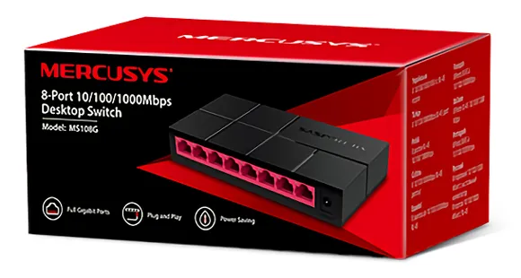 MERCUSYS Desktop Switch MS108G, 8x 10/100/1000 Mbps, Ver. 1