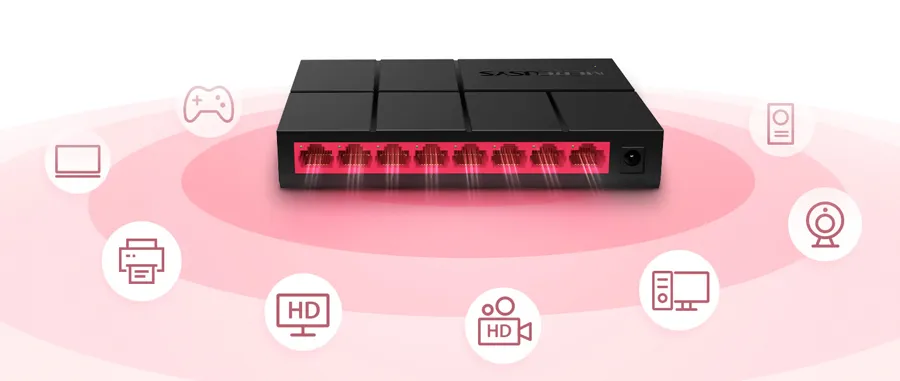 MERCUSYS Desktop Switch MS108G, 8x 10/100/1000 Mbps, Ver. 1