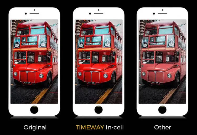 TW INCELL LCD για iPhone 7 Plus, camera-sensor ring, earmesh, μαύρη