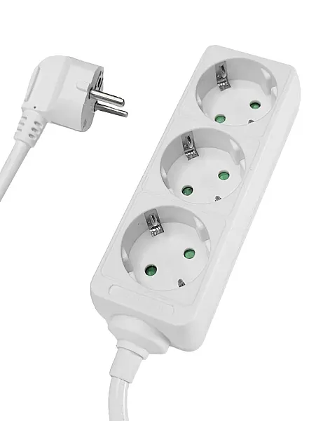POWERTECH πολύπριζο PT-868, 3x schuko, 16A, 1.5m, λευκό