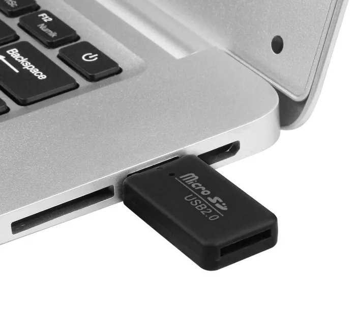 POWERTECH mini card reader PT-893, Micro SD card, μαύρος