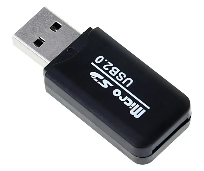 POWERTECH mini card reader PT-893, Micro SD card, μαύρος